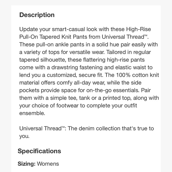 Universal Thread high rise knit pants, M - Picture 5 of 5
